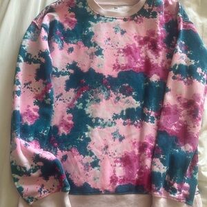 Kids Pink and Teal Tye Dye Sweater